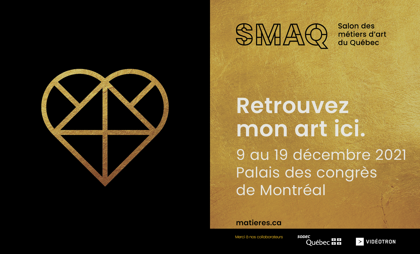 Retrouvez l'art d'ici au Salon des métiers d'art du Québec (SMAQ) - Noir