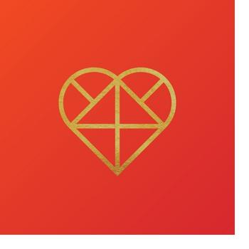 Logo SMAQ cœur doré sur fond rouge